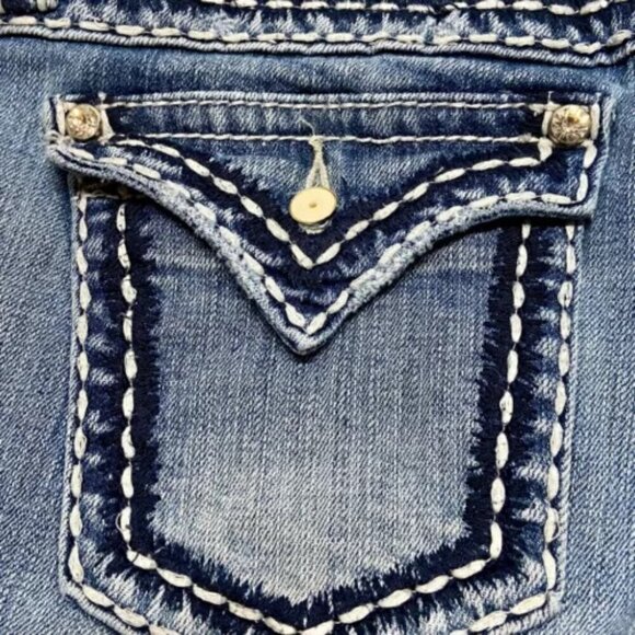 Miss Me Jeans Women's Sz 27 Blue Easy Boot JE5014E2R Missing Button Please Read - Picture 11 of 15